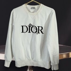 Dior Men's White Crewneck Sweater made in Italy